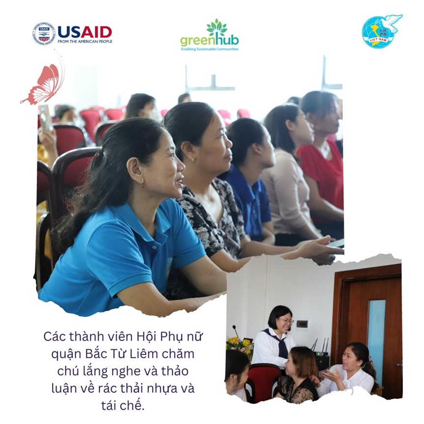 Hội phụ nữ quận Bắc Từ Li&ecirc;m chung tay t&aacute;i chế r&aacute;c thải nhựa