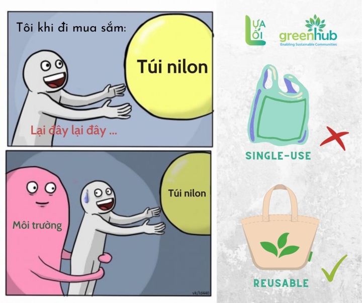 Mua đồ dùng, không mua Nilon!