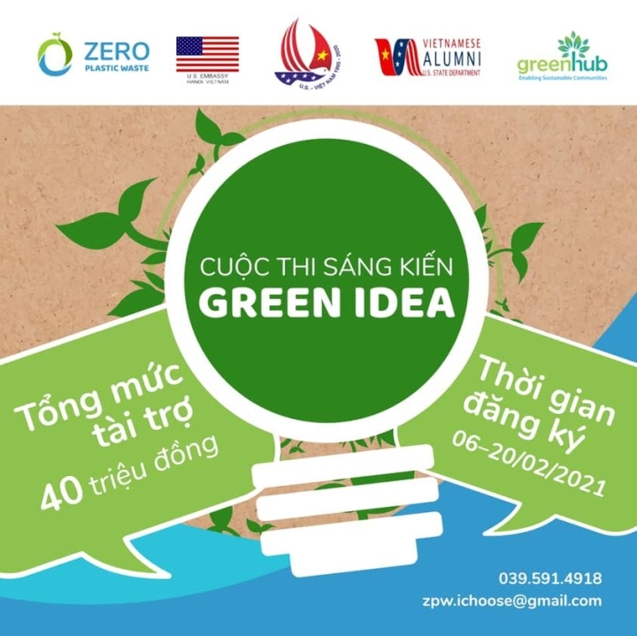 Chính thức mở đơn đăng ký cuộc thi Green Idea - Sáng kiến thanh niên giảm thiểu, tái chế, tái sử dụng rác thải nhựa