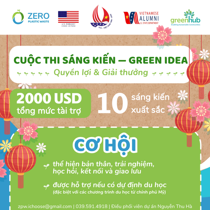 Cuộc thi Sáng kiến thanh niên Green Idea - top 10 sáng kiến xuất sắc nhất được nhận tài trợ và làm sao để vào top 10?